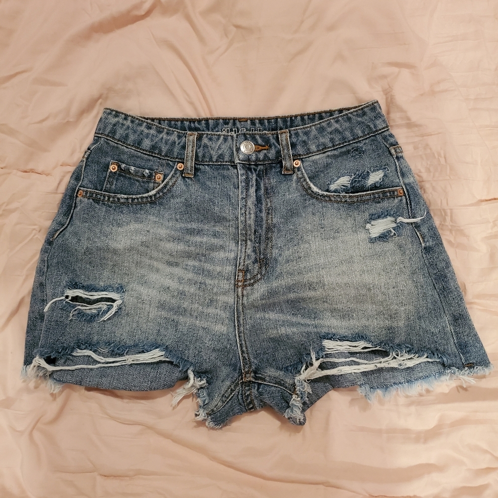 High Rise Denim Shorts